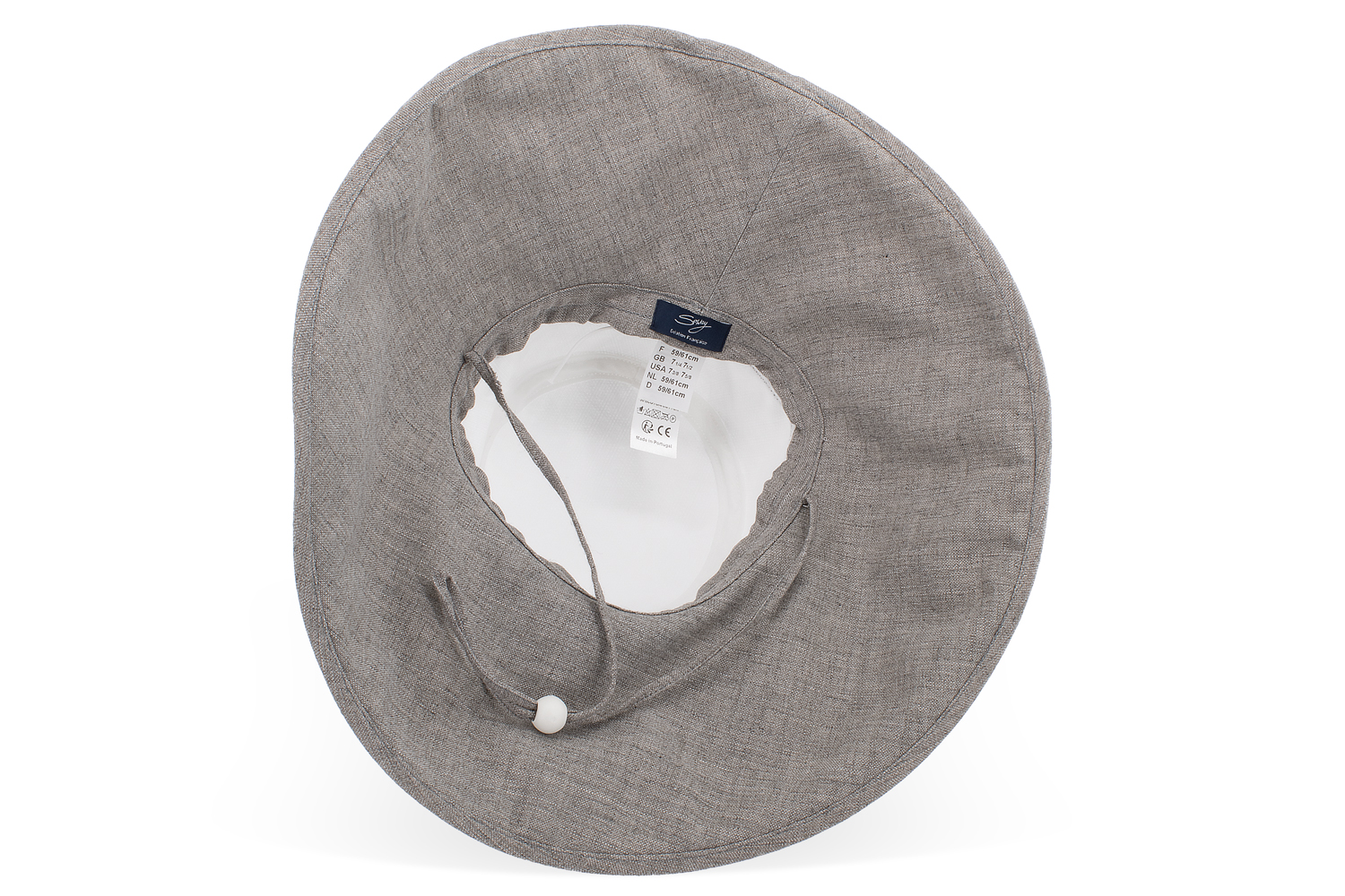 Capeline XXL anti-UV blanc / gris souris