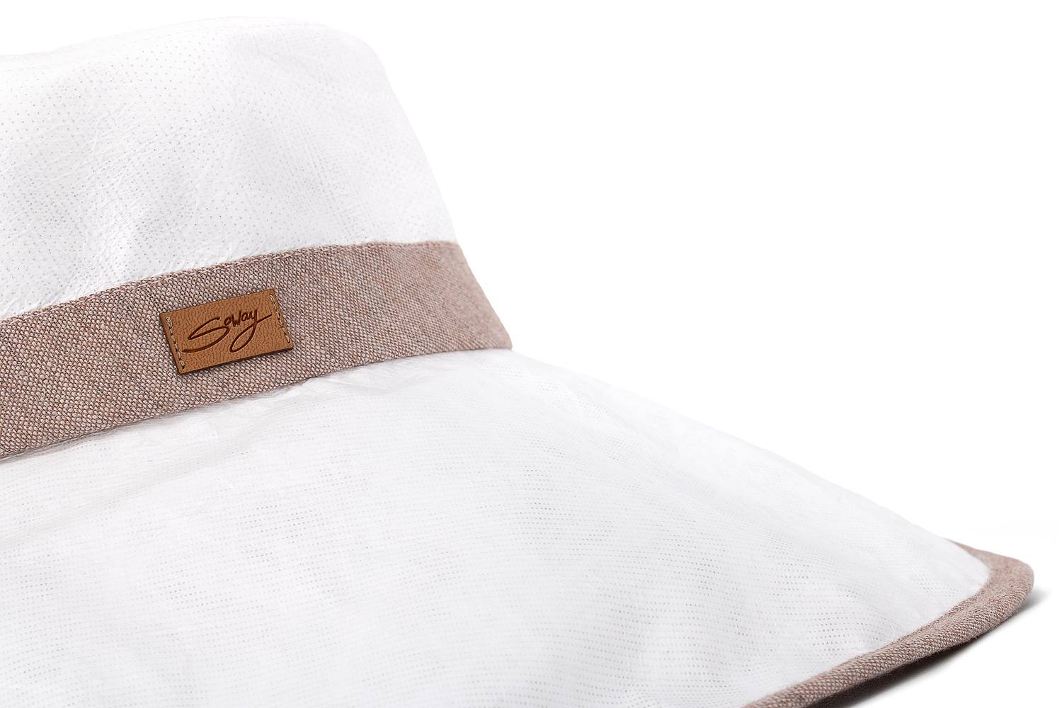 Capeline XXL anti-UV blanc / vieux rose