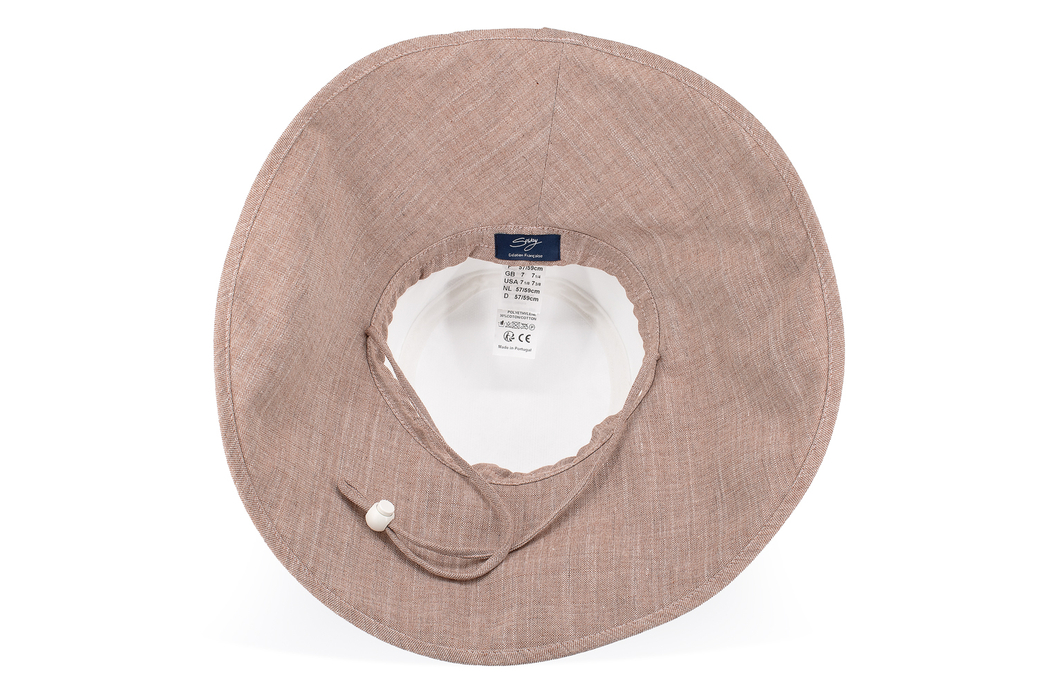 Capeline XXL anti-UV blanc / vieux rose