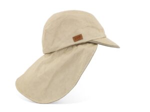 Casquette anti-UV protège-nuque amovible beige